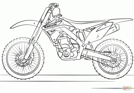 Kawasaki Motocross Bike | Super Coloring in 2020 | Bike ...
