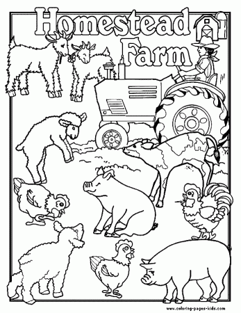 Homestead Farm Farm color page, family people jobs coloring pages ...