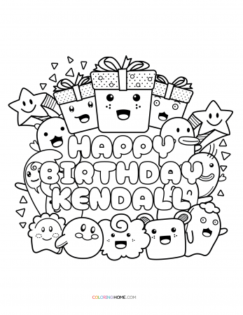 Happy Birthday Kendall coloring page