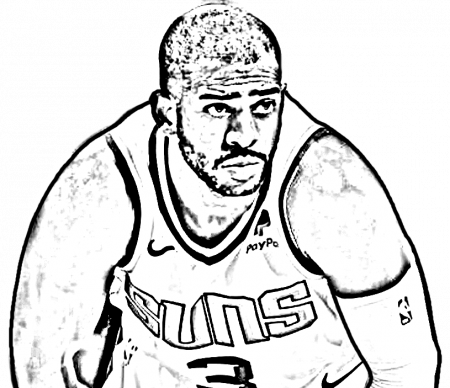 Chris Paul from Basket NBA coloring page