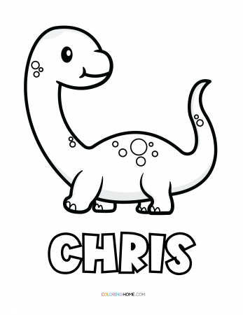 Chris dinosaur coloring page