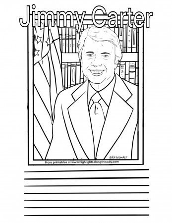Jimmy Carter Instant Download Coloring Page - FREE