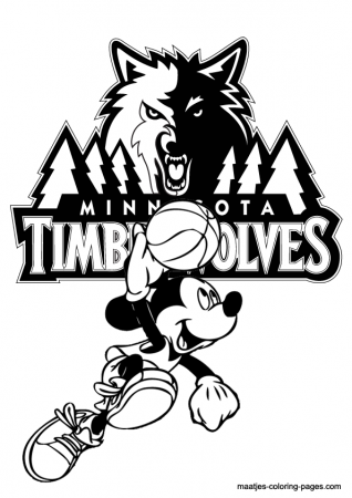 Minnesota Timberwolves and Mickey Mouse coloring pages