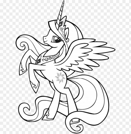 download princess celestia little pony - my little pony princess celestia  coloring page PNG image with transparent background | TOPpng