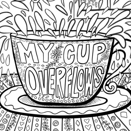 My Cup Overflows Coloring Page printable coloring page | Etsy