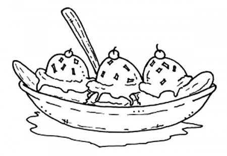 Banana Split Coloring Pages For Kids : Best Place to Color