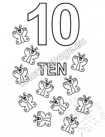 Number 10 coloring page for kids – Coloring Page