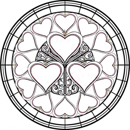 Stained Glass Coloring Page - Coloring Pages for Kids and for Adults