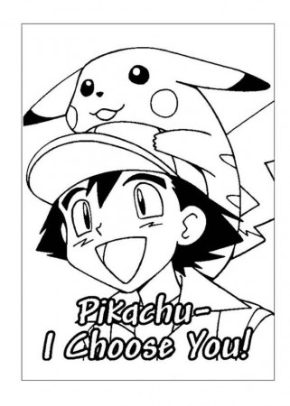 Ash Ketchum And His Pikachu Coloring Page | anime | Pinterest ...