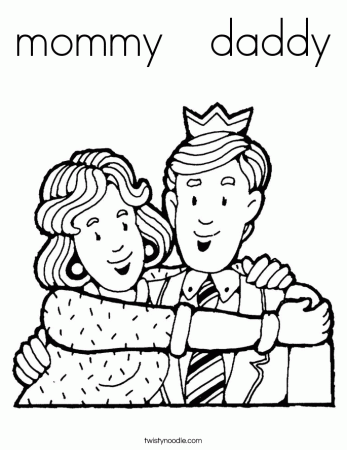 mommy daddy Coloring Page - Twisty Noodle
