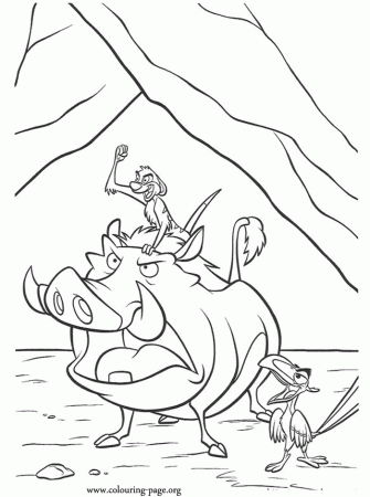 The Lion King - Timon, Pumbaa and Zazu coloring page