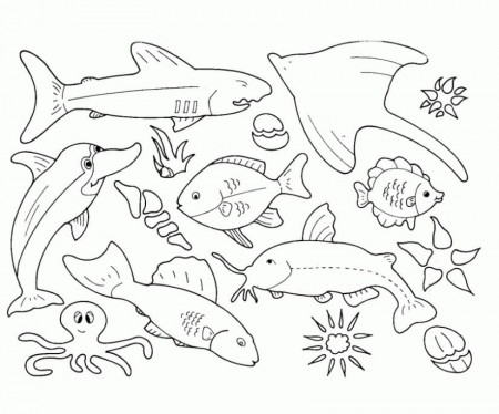 Printable Ocean Life Coloring Page - Free Printable Coloring Pages for Kids