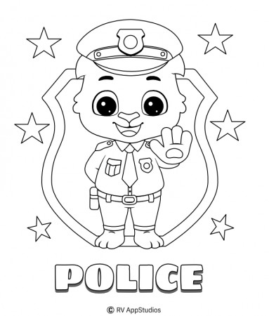 Police coloring pages for kids
