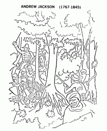 Bluebonkers : US Presidents coloring pages - President Andrew Jackson - four