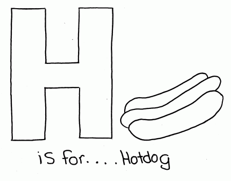 Letter H Coloring Page - HiColoringPages