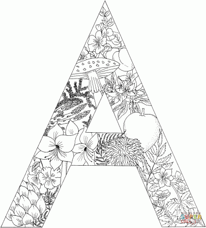 Adult Coloring Pages Letters Sketch Coloring Page