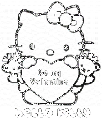 Hello Kitty Valentine Coloring Pages | Valentine Coloring pages of ...