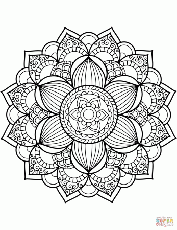 Flower Mandala coloring page | Free Printable Coloring Pages