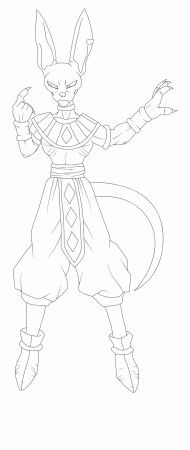 Lord Beerus God Of - Line Art | Transparent PNG Download #2617014 - Vippng