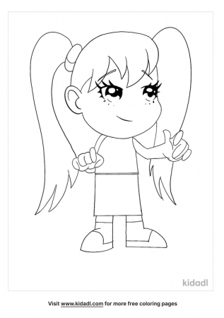 Cute Anime Girl Coloring Pages | Free Cartoons Coloring Pages | Kidadl