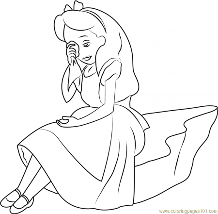 Alice Crying Coloring Page for Kids - Free Alice in Wonderland Printable Coloring  Pages Online for Kids - ColoringPages101.com | Coloring Pages for Kids