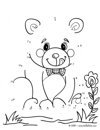dot to dot bear coloring pages