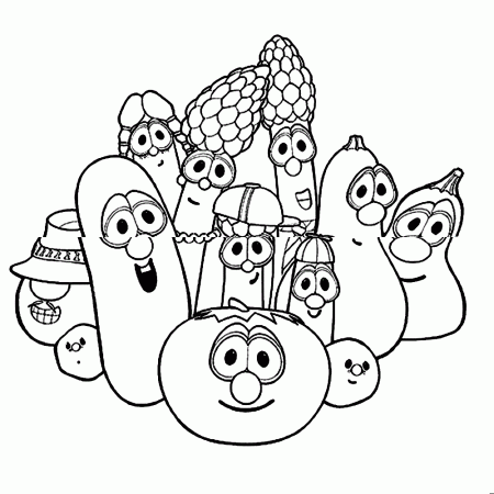 Cartoon Vegetables Coloring Page - Free Printable Coloring Pages for Kids
