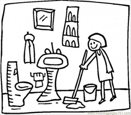 Ng The Bathroom Coloring Page Coloring Page - Free Furnitures Coloring Pages  : ColoringPages101.com