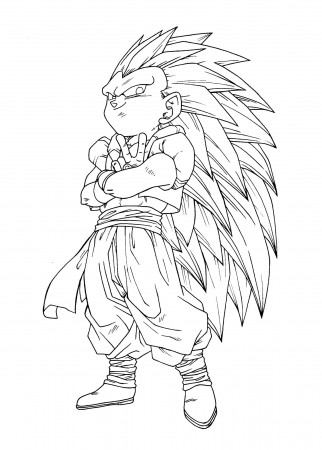 Gotenks Super Saiyajin 3 - Coloring Pages for Kids · Download and Print for  Free ! - Just Color Kids