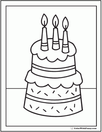28+ Birthday Cake Coloring Pages ✨ Customizable Ad-free PDF Printables