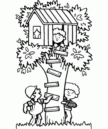 Tree House Printable Coloring Pages - Coloring Page