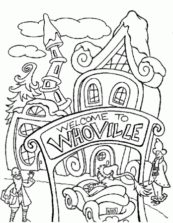 HOW THE GRINCH STOLE CHRISTMAS coloring pages - Whoville