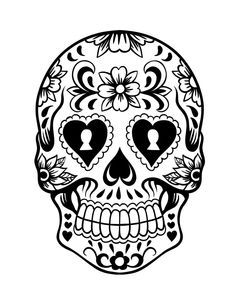 Day Of The Dead Sugar Skull - Coloring Pages for Kids and for Adults