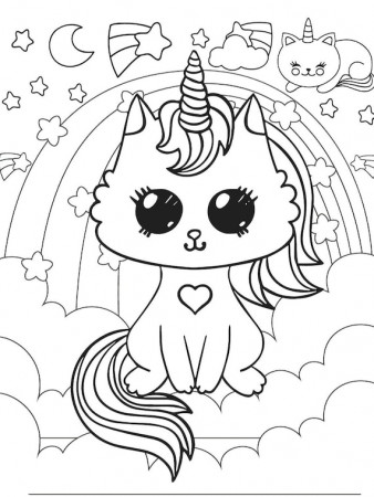 Cool and Fun Caticorn Coloring Pages to Print and Color - Etsy