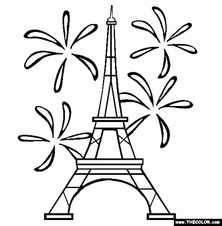 Eiffel Tower Coloring Page | Free Eiffel Tower Online Coloring