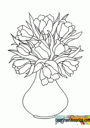 Coloring vase with flowers | Coloring and coloring