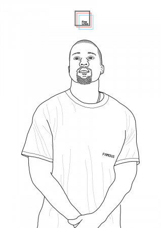 Kanye West Outline Illustration – FineLinesDesignUK