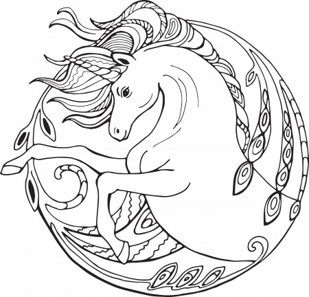 Unicorn Coloring Pages for Adults 2 Printable Coloring - Etsy