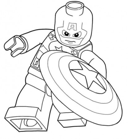 Lego Captain America coloring book from Avengers to print and online