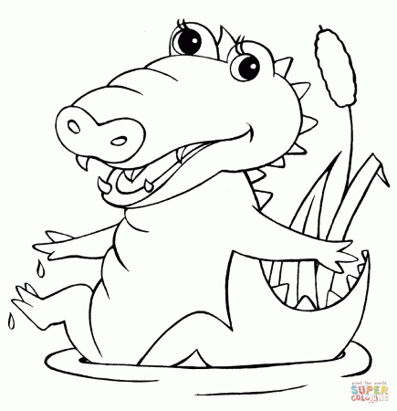 Baby Crocodile coloring page | Free Printable Coloring Pages