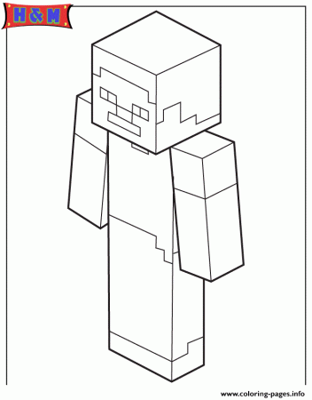 Print steve from minecraft Coloring pages