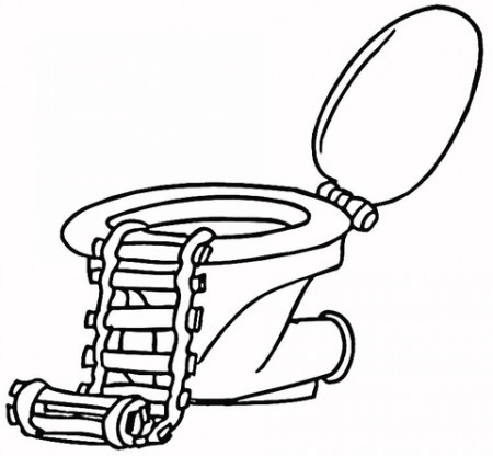 Toilet with a ladder coloring page | Free Printable Coloring Pages