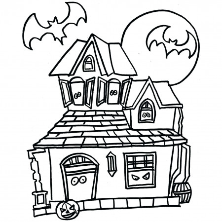 Coloring Pages : Coloring Book Haunted Housering Halloween House ...