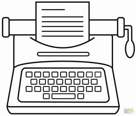 Typewriter coloring page | Free Printable Coloring Pages