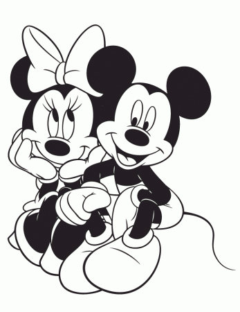 Mickey And Minnie Love Coloring Pages - High Quality Coloring Pages