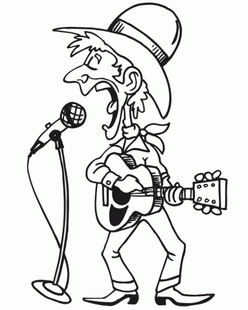 Country Singer Coloring Page
