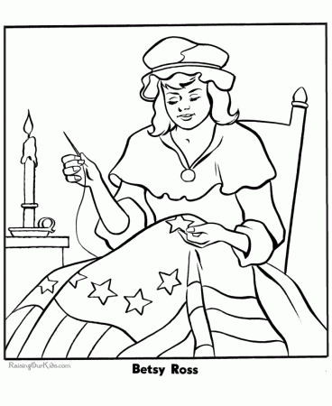 Betsy Ross Flag Coloring Pages | Pictxeer
