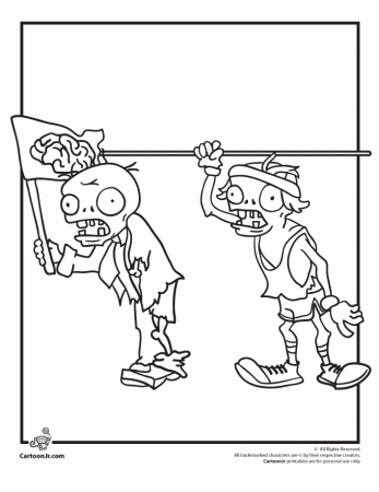 Plants vs Zombies Zombie Characters Coloring Page | Cartoon Jr.