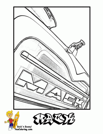 Big Rig Truck Coloring Pages | Free | 18 Wheeler | Boys Coloring ...