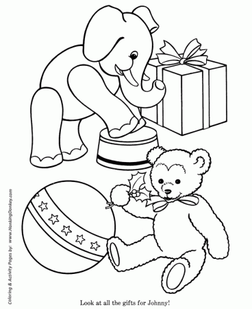 Stuffed Toy Coloring Pages | Stuffed Elephant and Bear Coloring Page and  Kids Activity sheet | HonkingDonkey